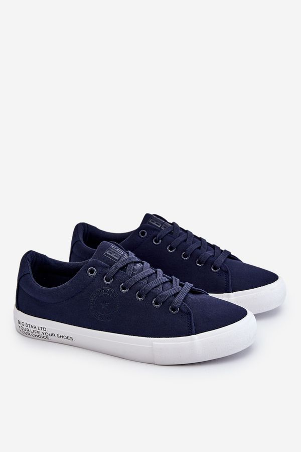 BIG STAR SHOES Men's Low Textile Sneakers Big Star LL174076 Navy Blue