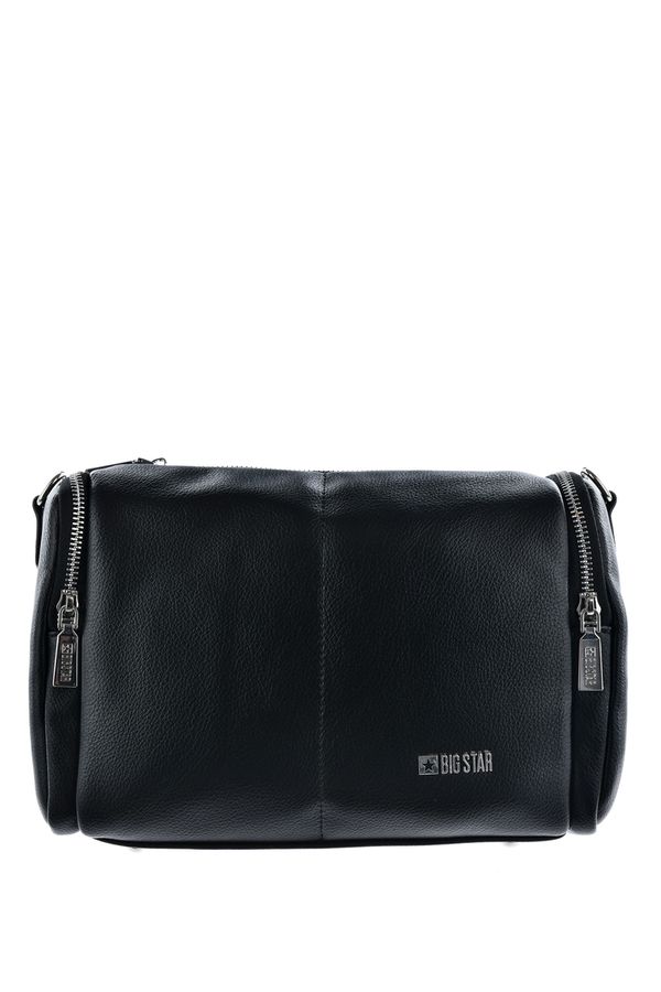 BIG STAR SHOES Trendy Leather Handbag Big Star LL574022 Black