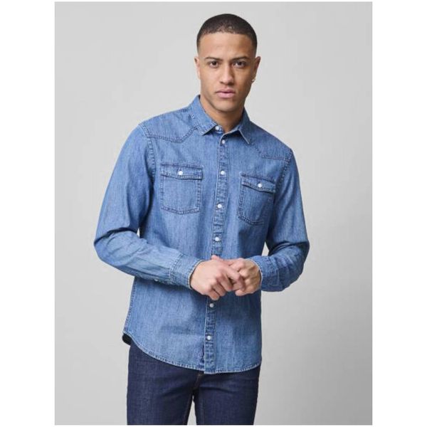 Blend Blue Denim Shirt Blend Nantes - Men