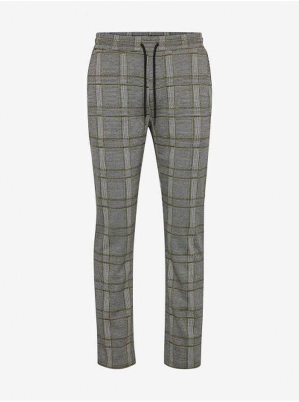 Blend Grey Plaid Trousers Blend - Men