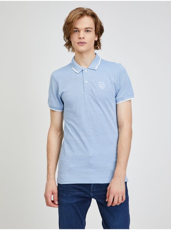 Blend Light Blue Polo T-Shirt Blend Nate - Men