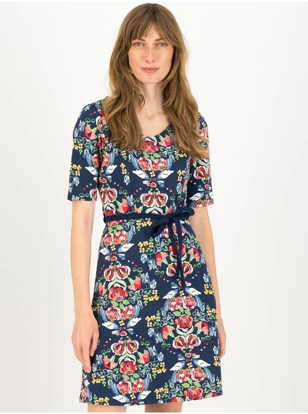 Blutsgeschwister Dark blue women floral dress Blutsgeschwister - Women