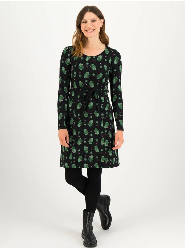 Blutsgeschwister Green-black patterned dress with tie Blutsgeschwister Trés - Women