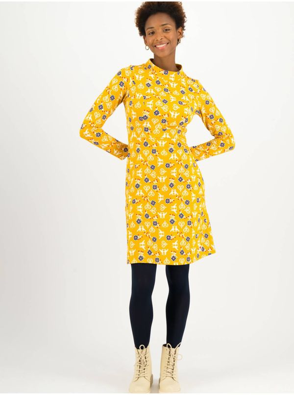 Blutsgeschwister Yellow Women's Floral Sweater Dress Blutsgeschwister Home Sweet T - Women