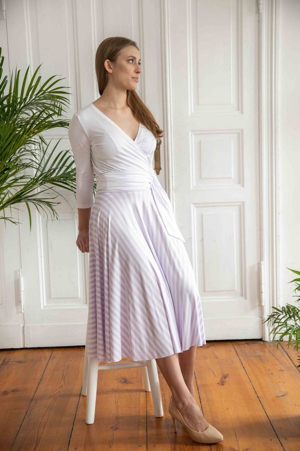 By Your Side By Your Side Woman's Skirt Azalea Lavender Stripes