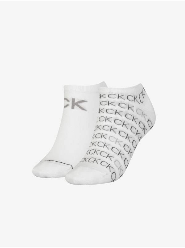 Calvin Klein Calvin Klein Set of two pairs of women's patterned socks in white Calvin K - Ladies
