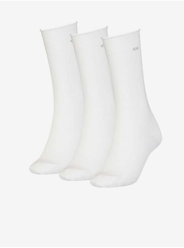 Calvin Klein Set of three pairs of women's socks in white Calvin Klein - Ladies