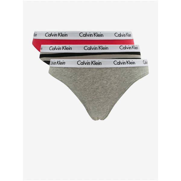 Calvin Klein Set of three women's panties in gray and red Calvin Klein Un - Ladies