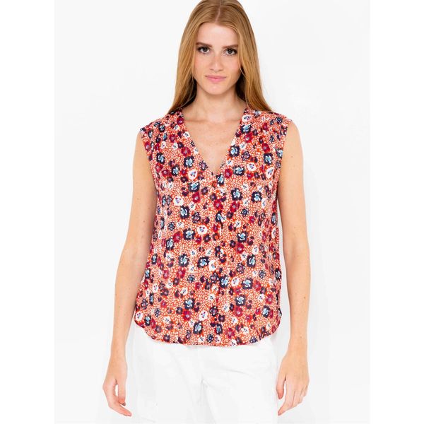 CAMAIEU Apricot Flowered Top CAMAIEU - Women