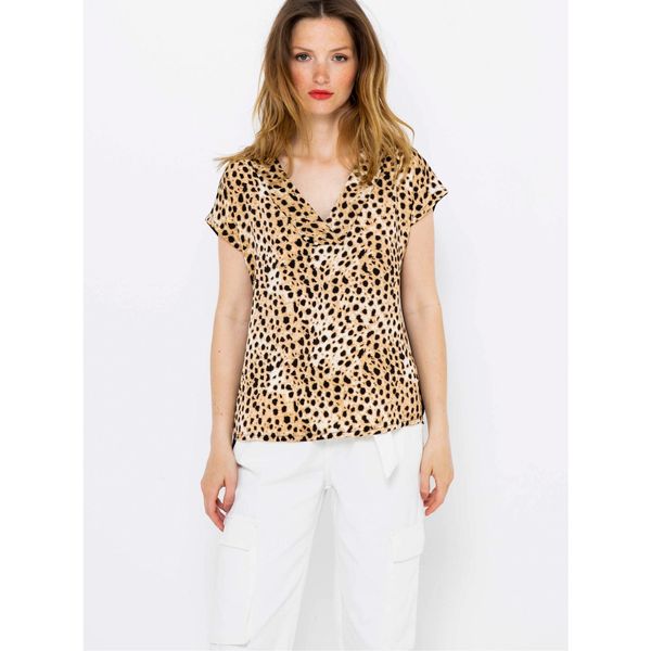 CAMAIEU Beige blouse with cheetah pattern CAMAIEU - Women