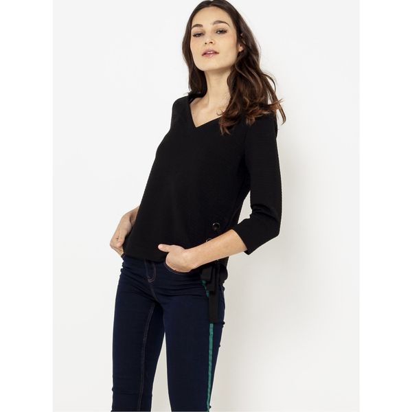 CAMAIEU Black Blouse with Decorative Lacing CAMAIEU - Women