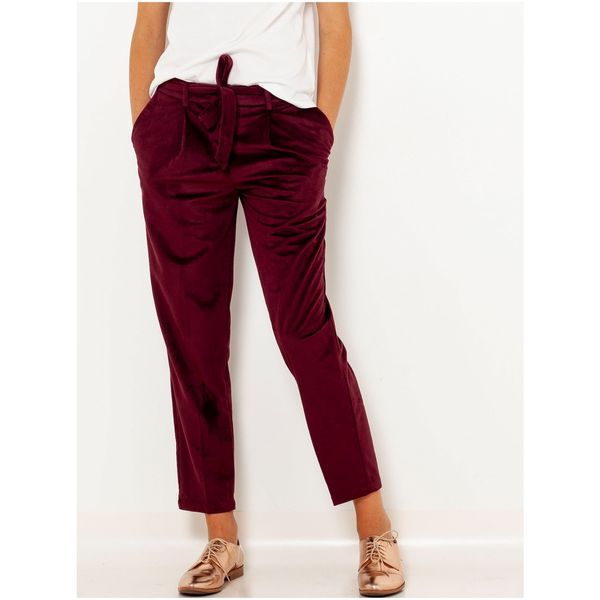 CAMAIEU Burgundy Velvet Shortened Trousers CAMAIEU - Women