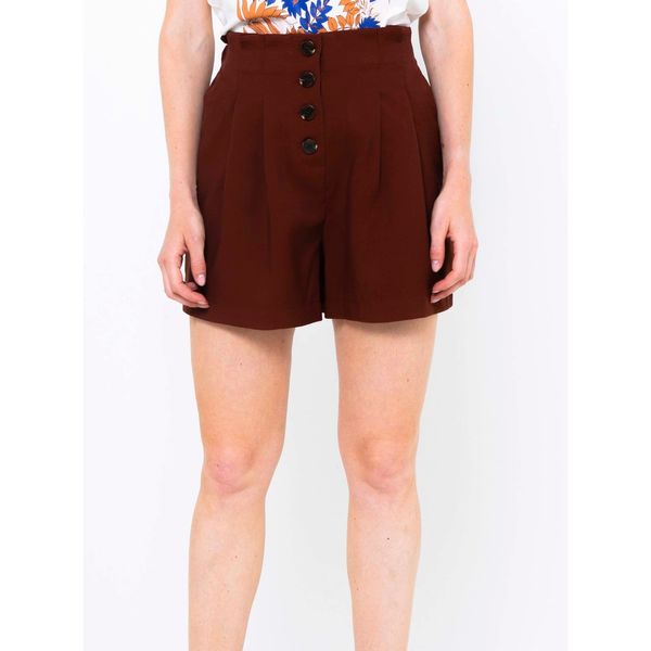CAMAIEU Dark Brown Shorts with Buttons CAMAIEU - Women