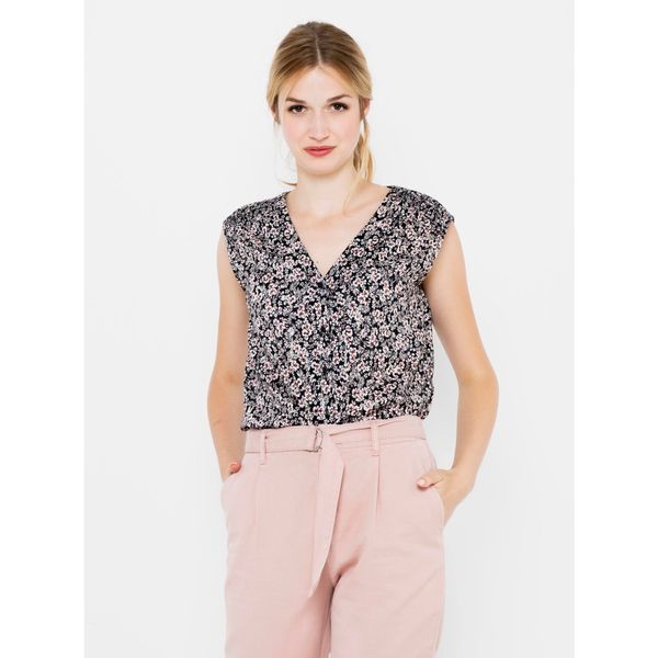 CAMAIEU Gray Flowered Top CAMAIEU - Women