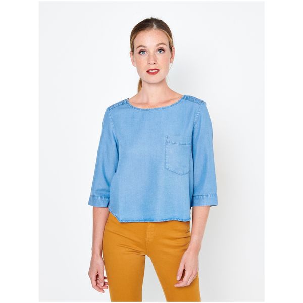 CAMAIEU Light Blue Blouse with Three-Quarter Sleeve CAMAIEU - Women