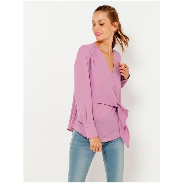 CAMAIEU Light purple blouse with decorative tie CAMAIEU - Women