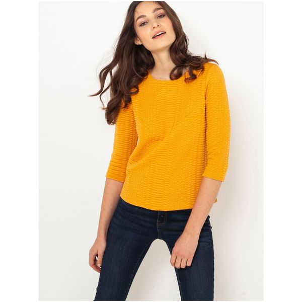 CAMAIEU Mustard sweater with three-quarter sleeve CAMAIEU - Women