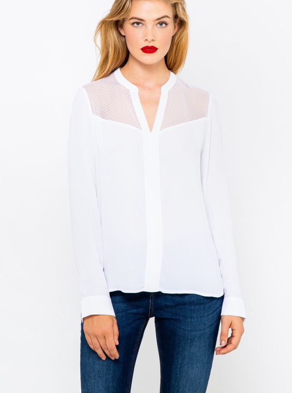 CAMAIEU White Blouse with Translucent Detail CAMAIEU - Women