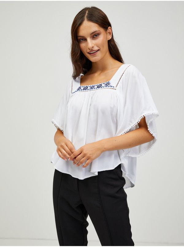 CAMAIEU White loose blouse with bat sleeves CAMAIEU - Women