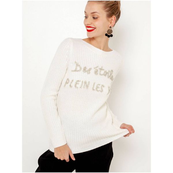 CAMAIEU White sweater with Christmas motif CAMAIEU - Women