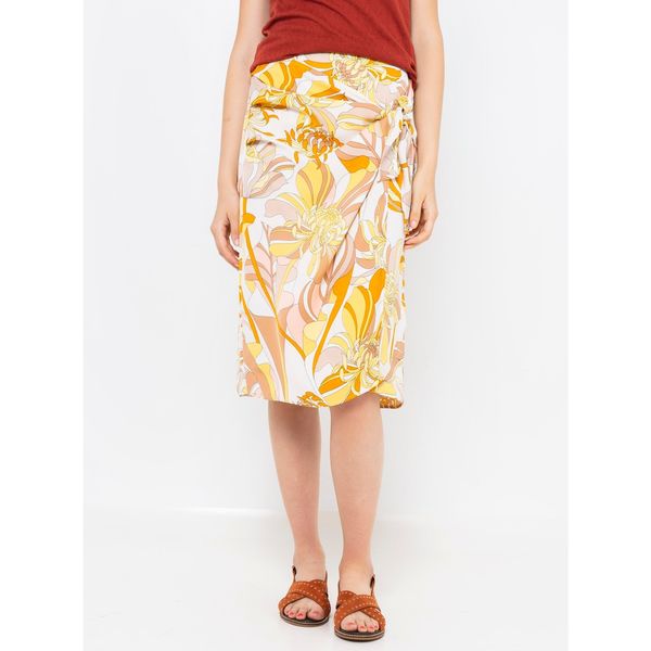 CAMAIEU Yellow-cream patterned skirt CAMAIEU - Women