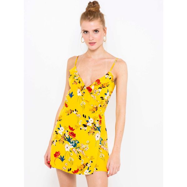 CAMAIEU Yellow Floral Short Overall CAMAIEU - Women