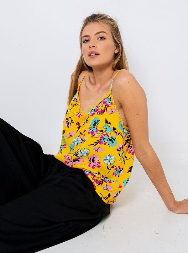 CAMAIEU Yellow Flowered Top CAMAIEU - Women