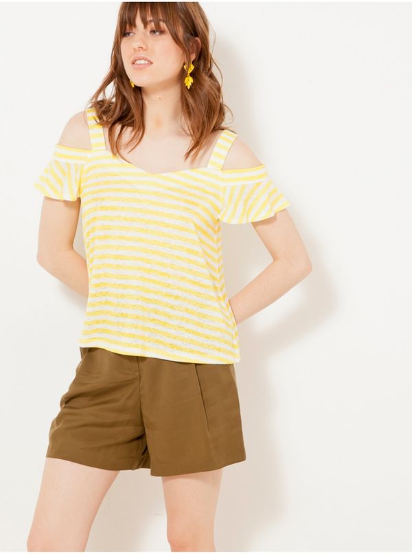 CAMAIEU Yellow Striped T-Shirt CAMAIEU - Women