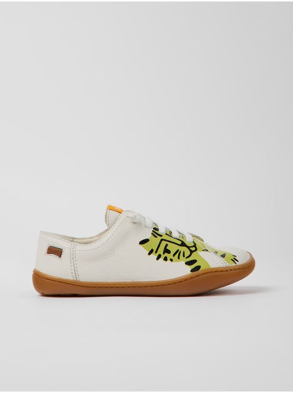 Camper Cream Boys Leather Patterned Sneakers Camper - Boys