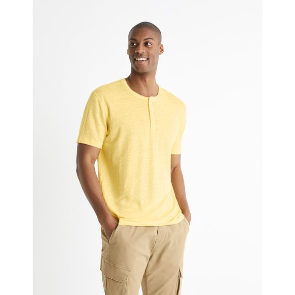 Celio Celio Linen Short Sleeve T-Shirt - Men