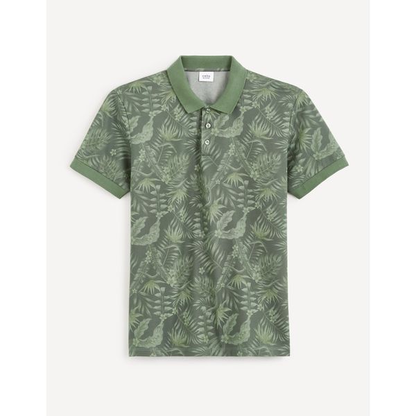 Celio Celio Patterned Polo T-Shirt Cebird - Men