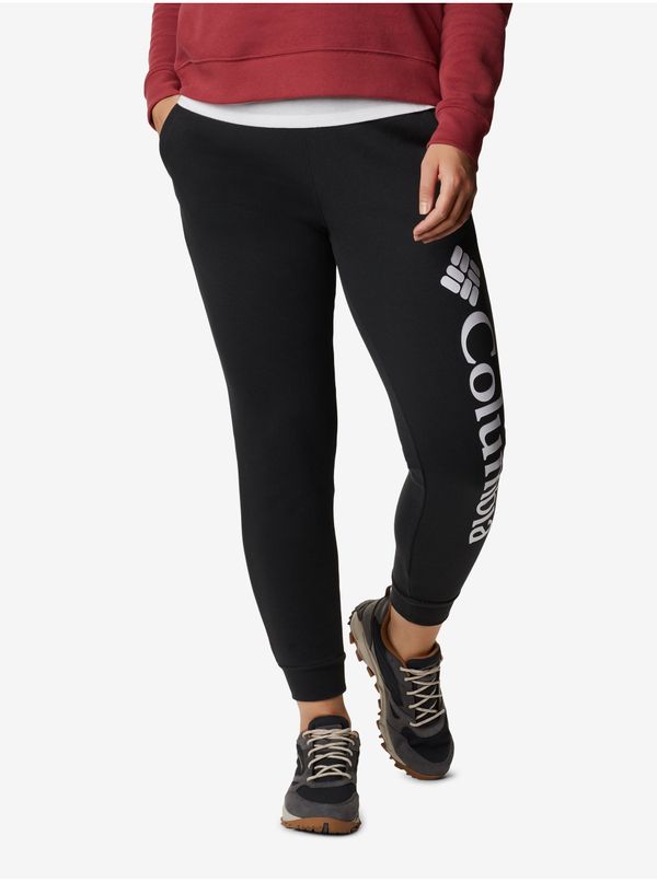 Columbia Black Women's Sweatpants with Print Columbia Logo Fleece Jogger - Women