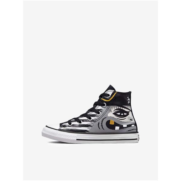 Converse Black-Grey Kids Patterned Ankle Sneakers Converse Chuck Taylor - Unisex