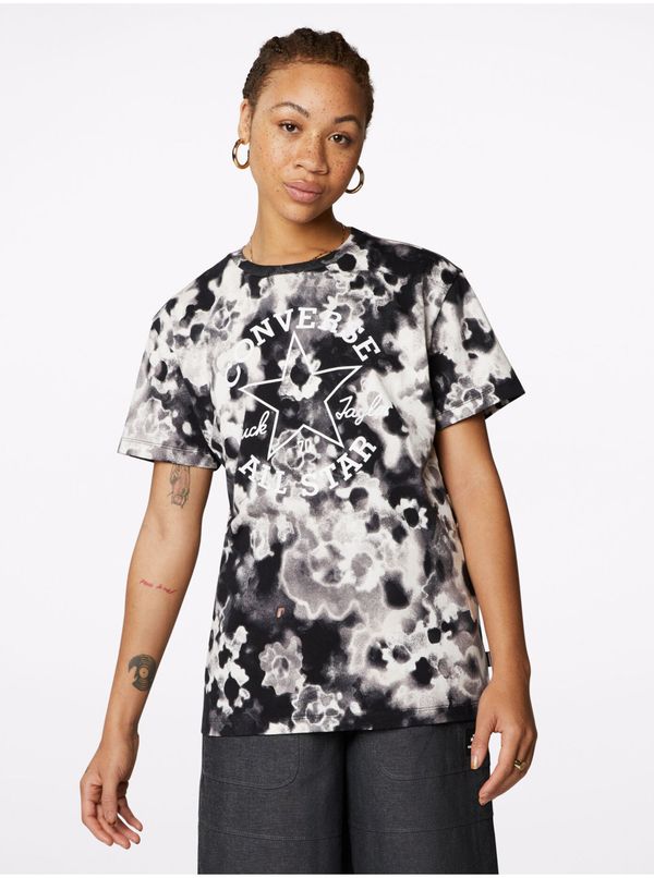 Converse Cream-Black Women's Patterned T-Shirt Converse - Women