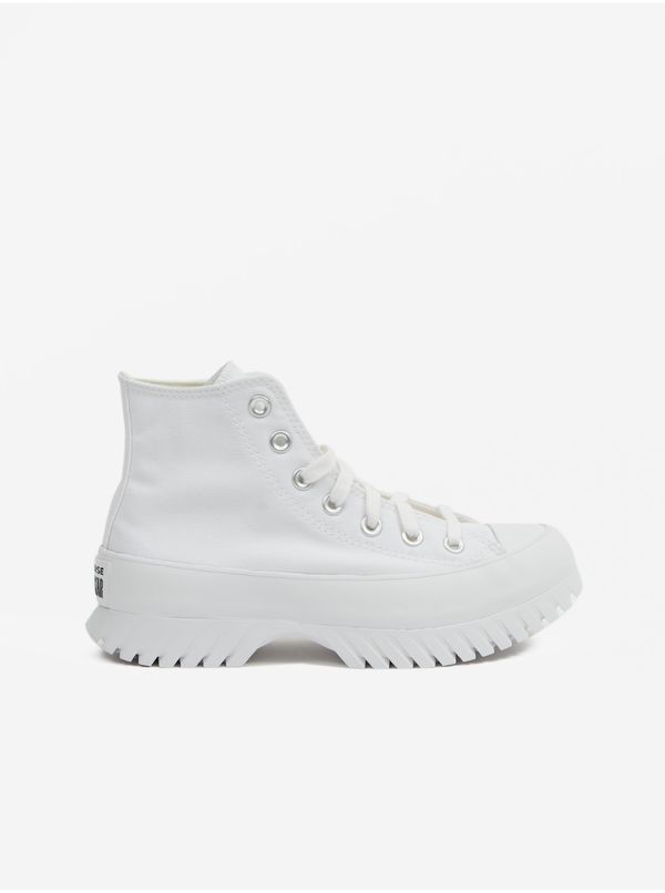 Converse White Women's Ankle Sneakers on the Converse Platform Chuck Taylor - Women