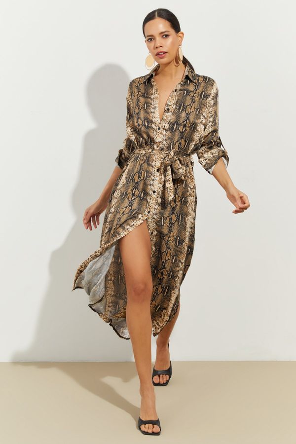 Cool & Sexy Cool & Sexy Dress - Brown - Wrapover