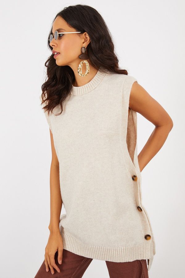 Cool & Sexy Cool & Sexy Tunic - Beige - Fitted