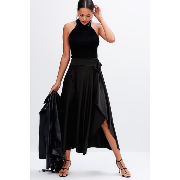 Cool & Sexy Cool & Sexy Women's Black Asymmetrical Skirt LV52