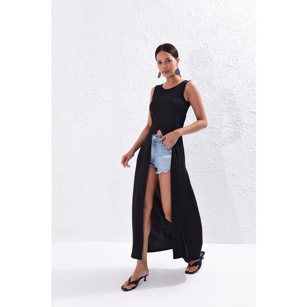Cool & Sexy Cool & Sexy Women's Black Long Tunic Dress YI1823