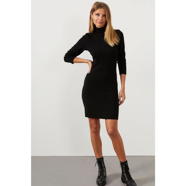 Cool & Sexy Cool & Sexy Women's Black Turtleneck Camisole Dress YI1968