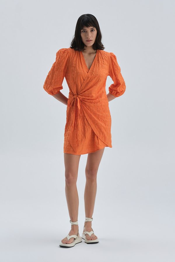 Dagi Dagi Dress - Orange - Wrapover