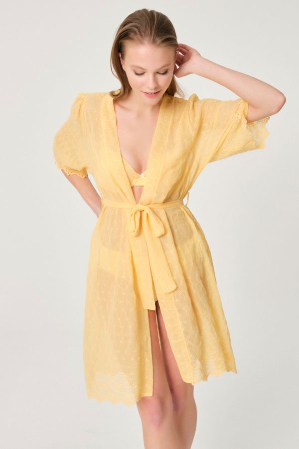 Dagi Dagi Dressing Gown - Yellow - Long