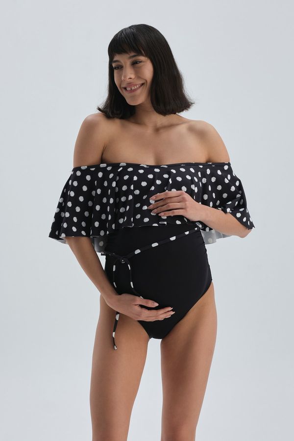 Dagi Dagi Maternity Swimsuit - Black - Polka dot