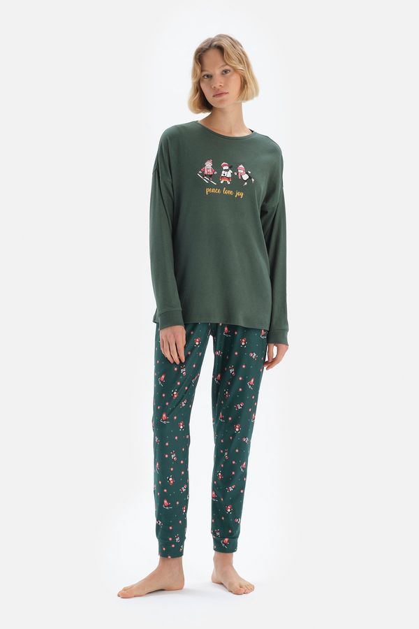 Dagi Dagi Pajama Set - Green - Graphic