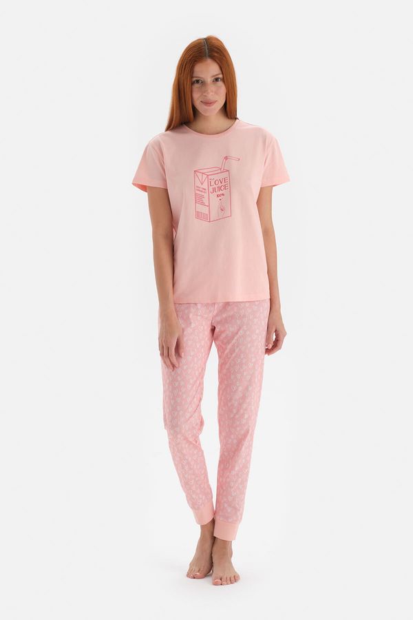 Dagi Dagi Pajama Set - Pink - Graphic