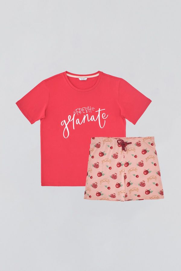 Dagi Dagi Pajama Set - Pink - With Slogan