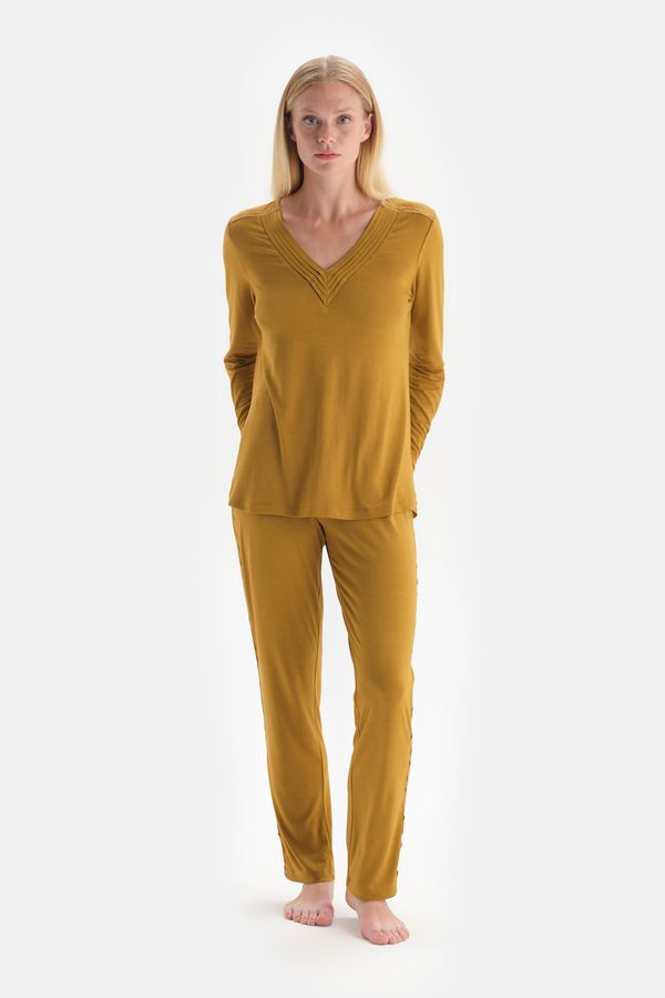 Dagi Dagi Pajama Set - Yellow - Plain