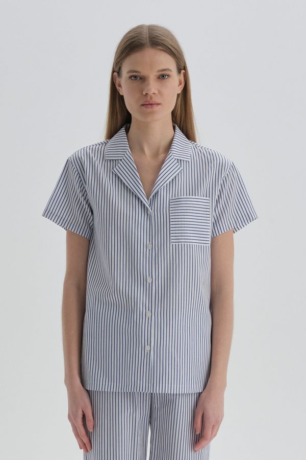 Dagi Dagi Pajama Top - Blue - Striped