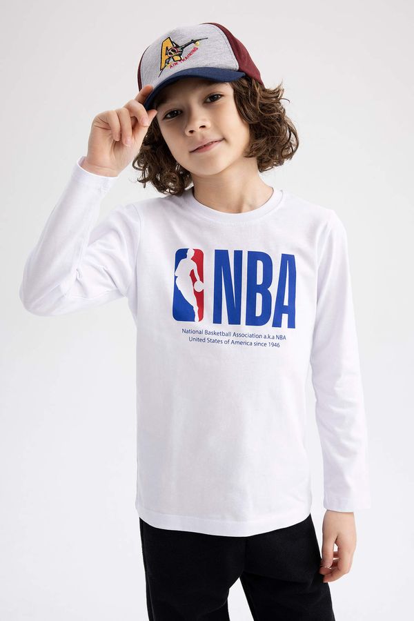 DEFACTO Boys' Defacto Fit NBA Regular Fit Crew Neck Long Sleeved T-Shirt