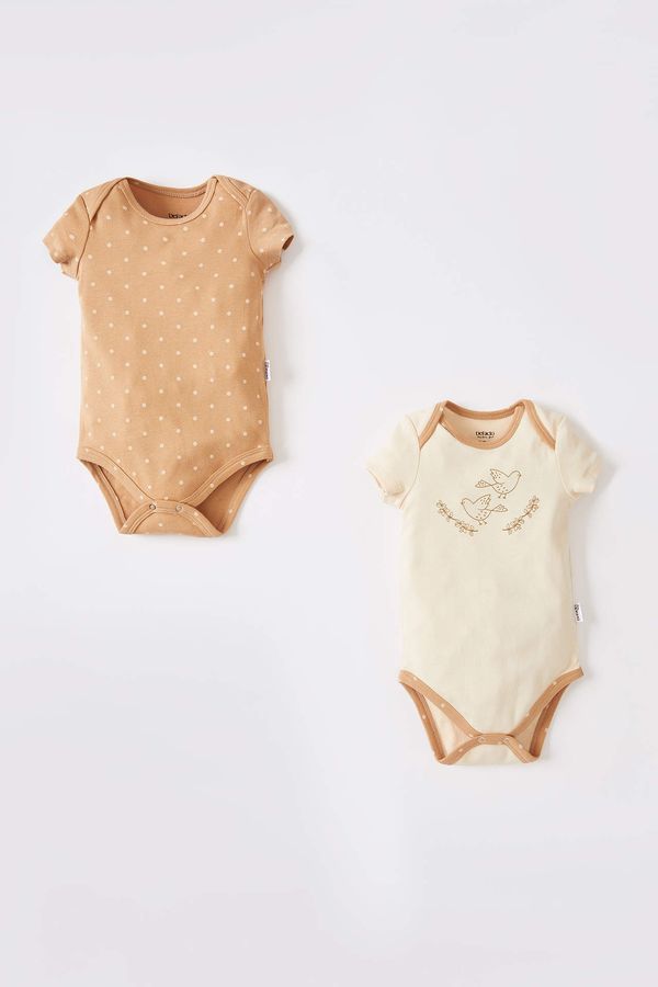 DEFACTO DEFACTO 2 Pack Short Sleeve Newborn Bodysuits